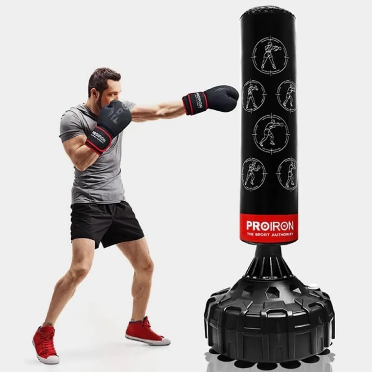SACO BOXEO PROIRON CON PEDESTAL INSTRUCTIVO CON BASE PEDESTAL - 1