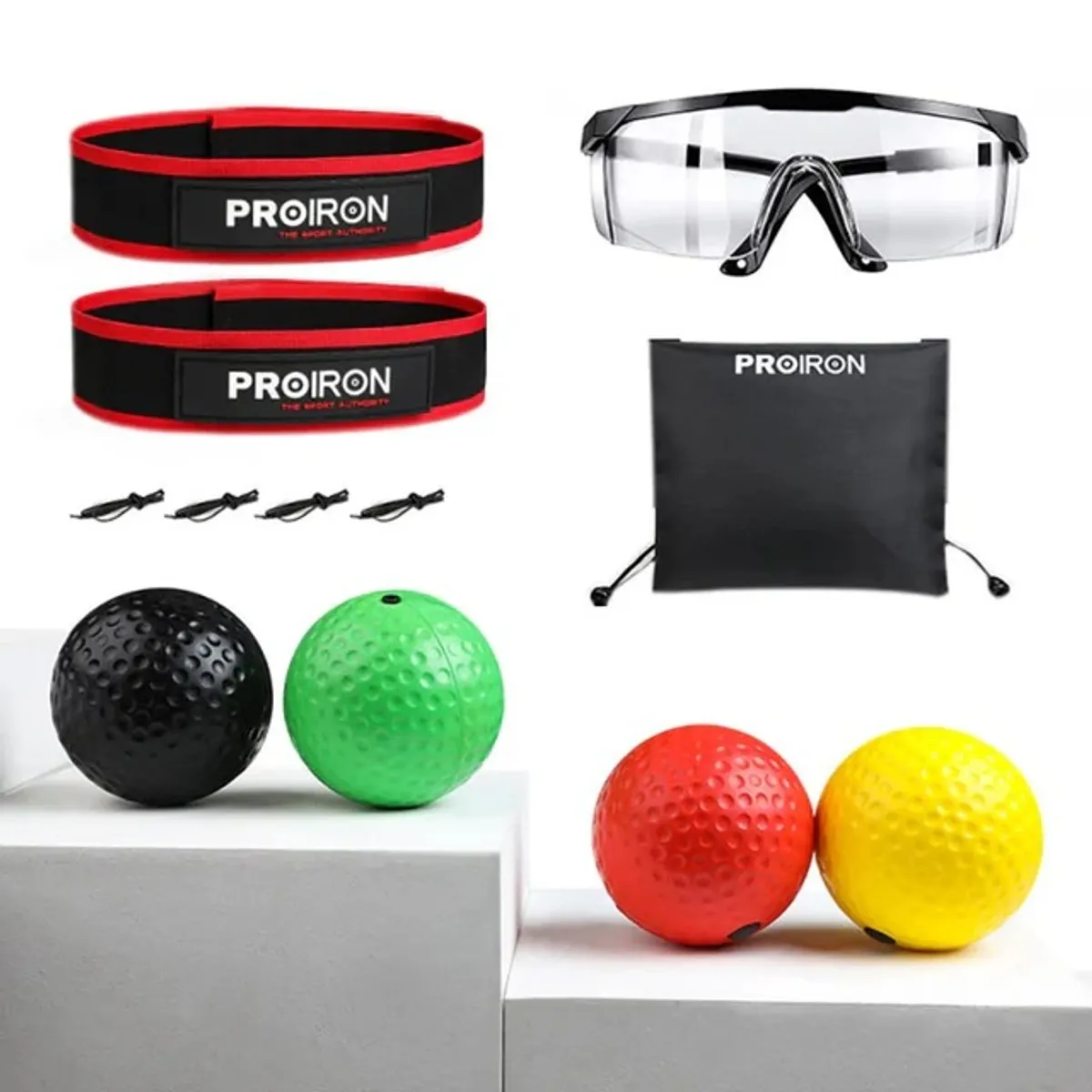 SET PROIRON 4 PELOTAS REFLEX ENTRENAMIENTO BOXEO - 2