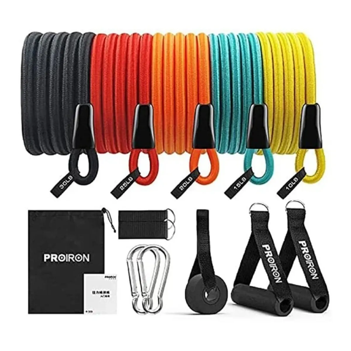 SET 5 LIGAS PROIRON RESISTENCIA TUBULARES MULTICOLOR - 1