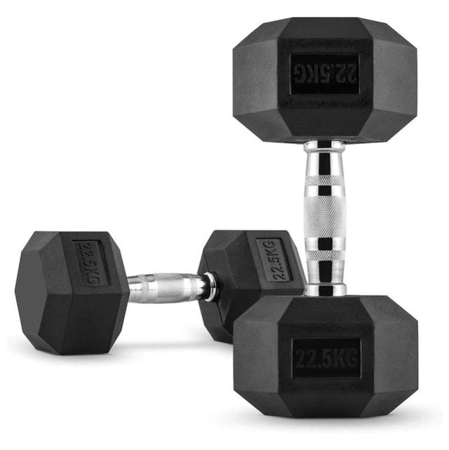 PAR DE MANCUERNAS HEXAGONALES DE CAUCHO 22.5 KG - 1