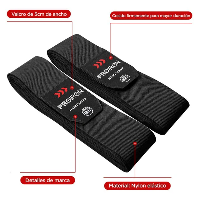 VENDAS SEMI ELÁSTICAS PARA ENTRENAMIENTO DE BOXEO 4.5 MNEGRO - 2