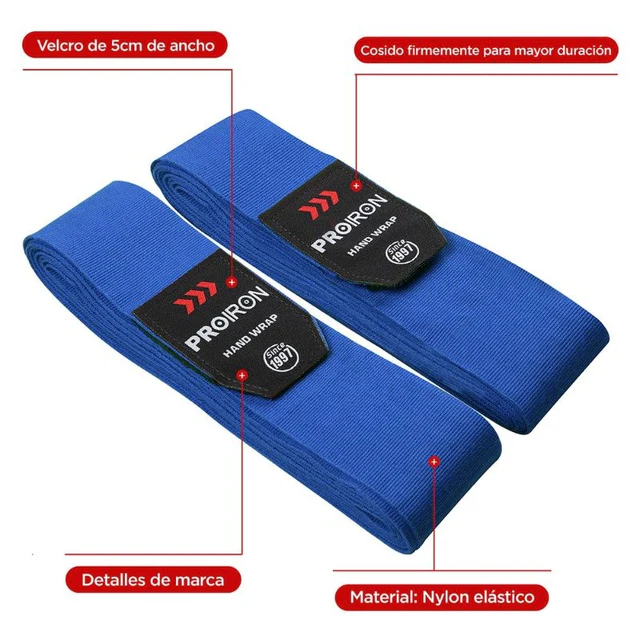 VENDAS SEMI ELÁSTICAS PARA ENTRENAMIENTO DE BOXEO 4.5 M AZUL - 2