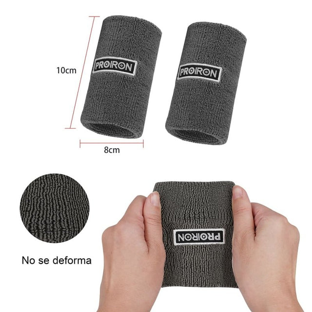 MUÑEQUERA DEPORTIVA ULTRA ABSORBENTE GRIS - 2