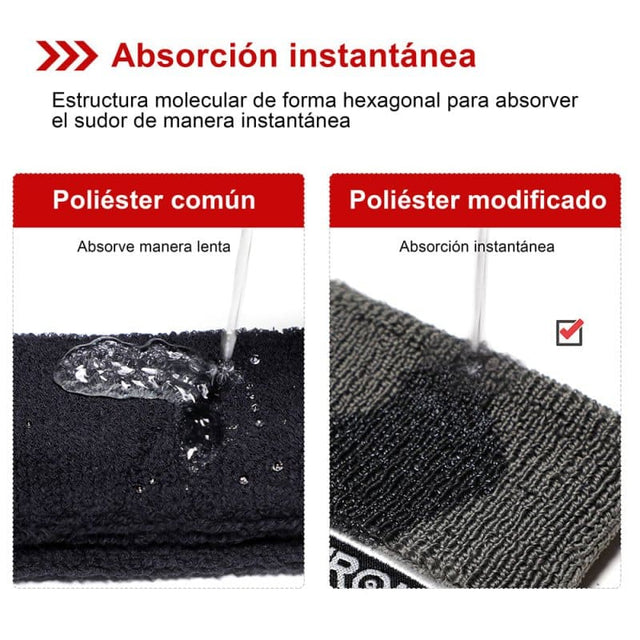 MUÑEQUERA DEPORTIVA ULTRA ABSORBENTE GRIS - 3
