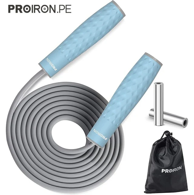 SOGA PARA SALTAR O JUMP ROPE CON PESO CELESTE - 1