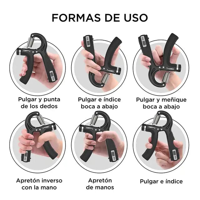 EJERCITADOR DE MANO HAND GRIP CON PANTALLA DIGITAL NEGRO CON GRIS - 3