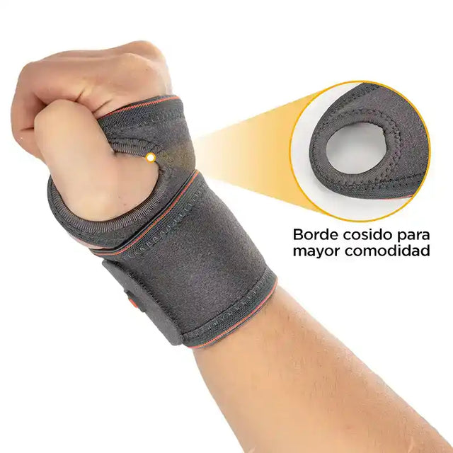 MUÑEQUERA DE POTENCIA Y COMPRESIÓN GRIS CON NARANJA PAR - 2