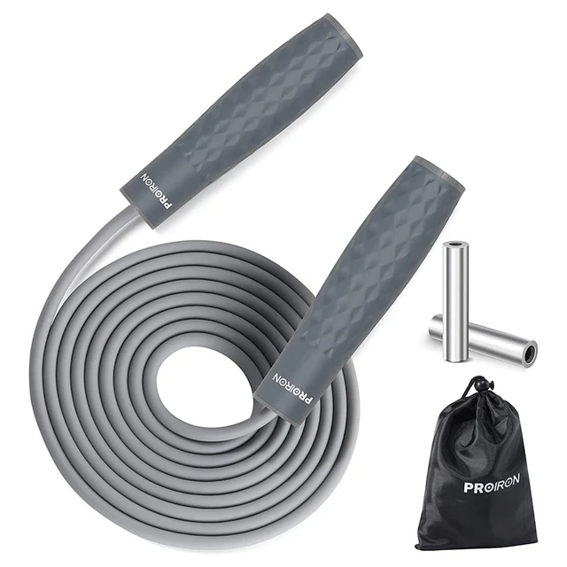 SOGA PARA SALTAR O JUMP ROPE CON PESO GRIS - 1