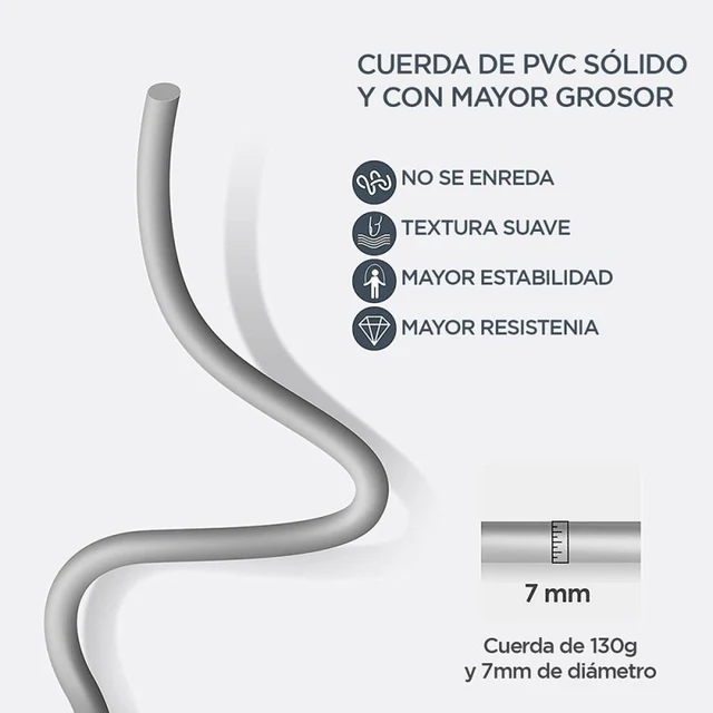 SOGA PARA SALTAR O JUMP ROPE CON PESO GRIS - 4