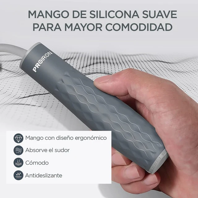 SOGA PARA SALTAR O JUMP ROPE CON PESO GRIS - 5