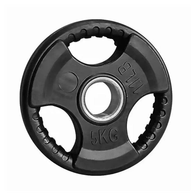 PAR DE DISCOS OLÍMPICOS DE CAUCHO TRI AGARRE 5 KG - 1