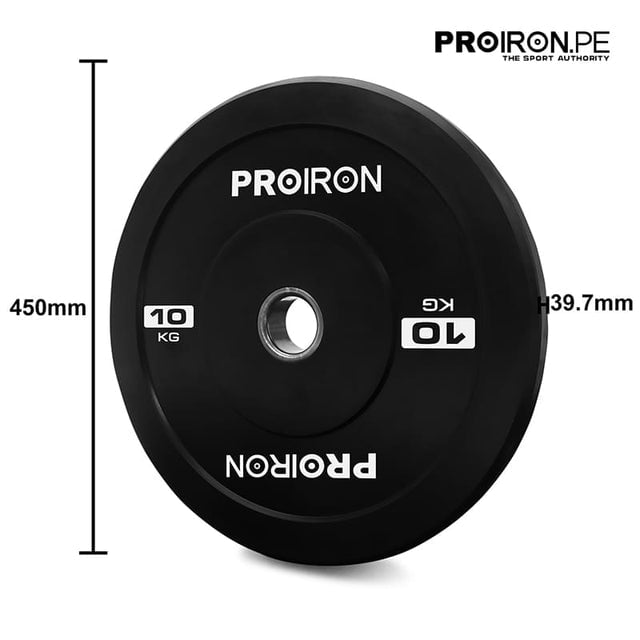 PAR DE DISCOS OLÍMPICOS DE CAUCHO - BUMPER PLATES 10KG - 1