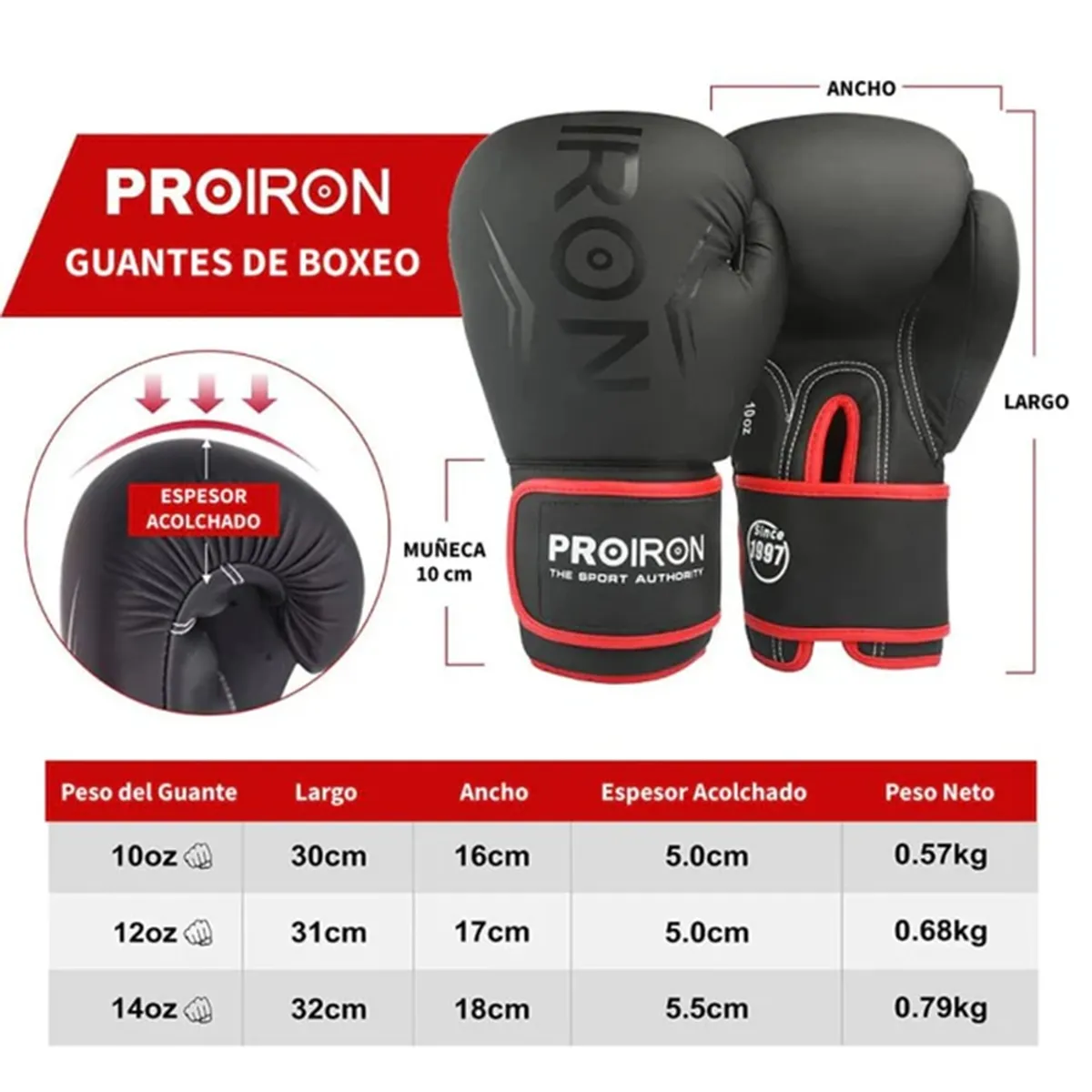 GUANTES DE BOXEO, MUAY THAI Y MMA 14 OZ - 3