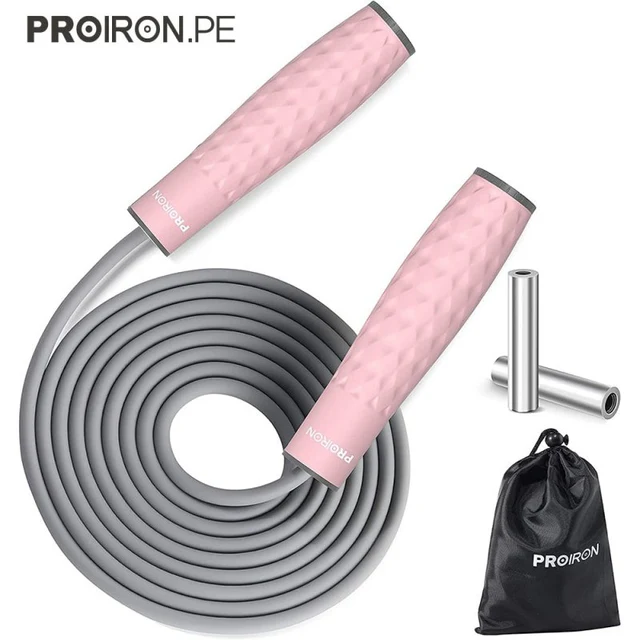 SOGA PARA SALTAR O JUMP ROPE CON PESO ROSADO - 1