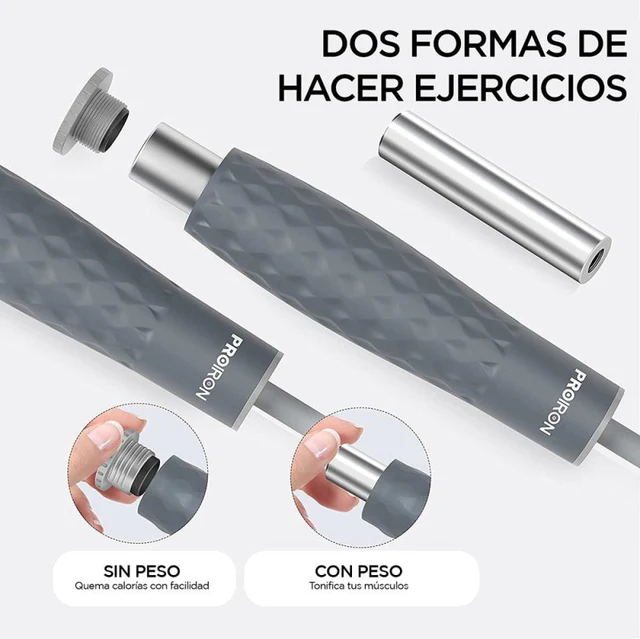 SOGA PARA SALTAR O JUMP ROPE CON PESO ROSADO - 5