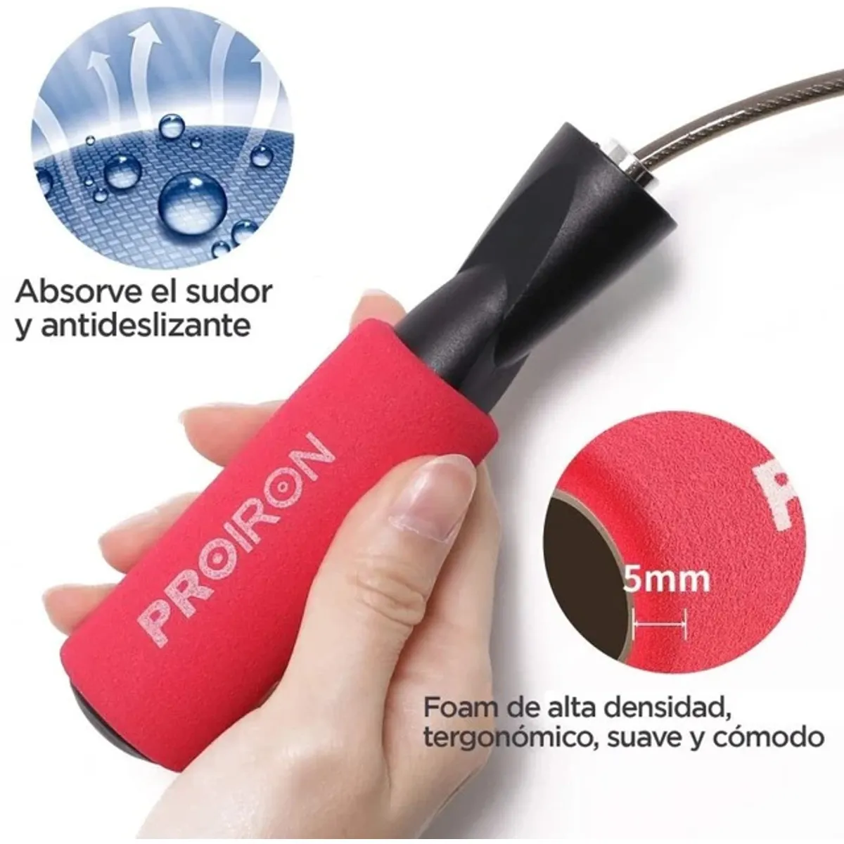 SOGA PARA SALTAR O JUMP ROPE CON MANGO FOAM ROSADO - 1