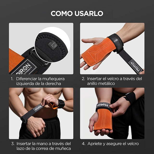 MUÑEQUERAS PARA LEVANTAMIENTO DE PESAS NARANJA PAR L - 5