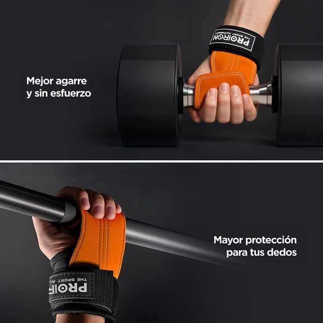MUÑEQUERAS PARA LEVANTAMIENTO DE PESAS MARRÓN PAR L - 6