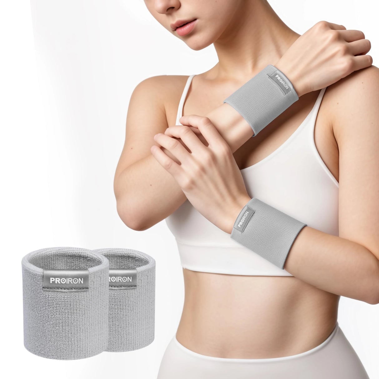 MUÑEQUERA DEPORTIVA GRIS - 1