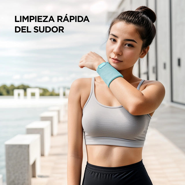 MUÑEQUERA DEPORTIVA CELESTE - 2