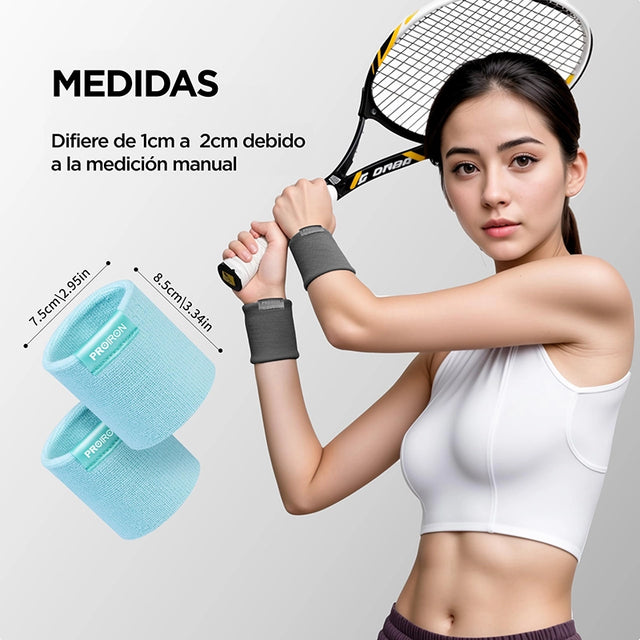 MUÑEQUERA DEPORTIVA CELESTE - 6