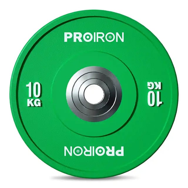PAR DE DISCOS OLÍMPICOS CALIBRADOS DE CAUCHO 10KG VERDE - 1