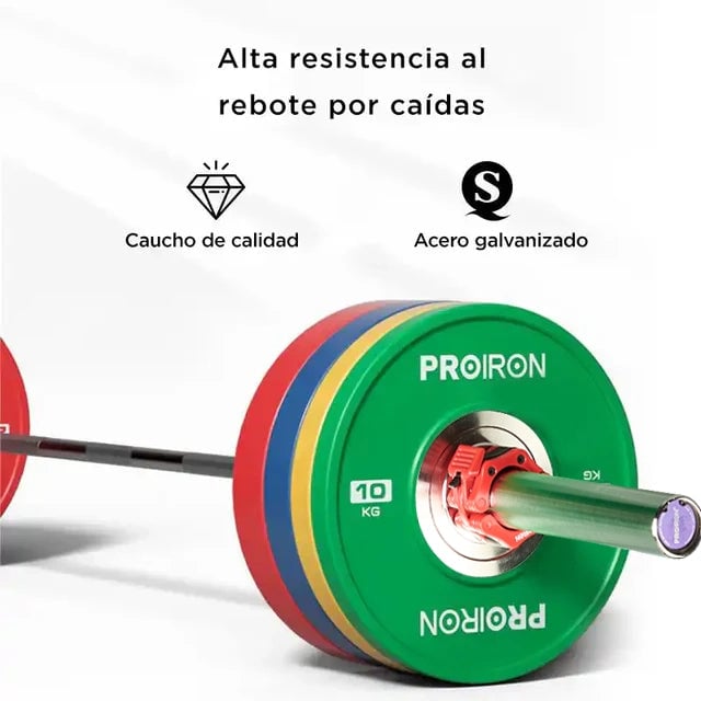 PAR DE DISCOS OLÍMPICOS CALIBRADOS DE CAUCHO 10KG VERDE - 3