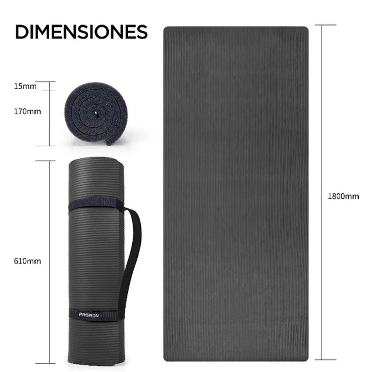 MAT DE PILATES DE 15MM NEGRO - 2