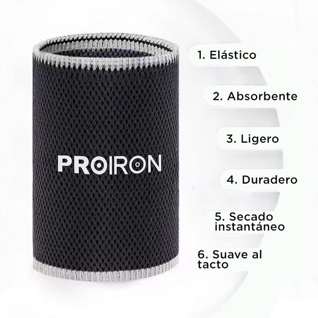 MUÑEQUERA DEPORTIVA DE FIBRA REFRESCANTE GRIS CON BLANCO - 5