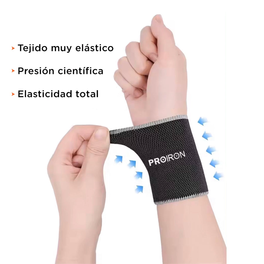 MUÑEQUERA DEPORTIVA DE FIBRA REFRESCANTE GRIS CON BLANCO - 6