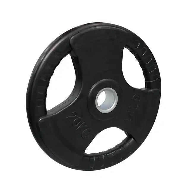 PAR DE DISCOS OLÍMPICOS DE CAUCHO TRI AGARRE 20 KG - 1