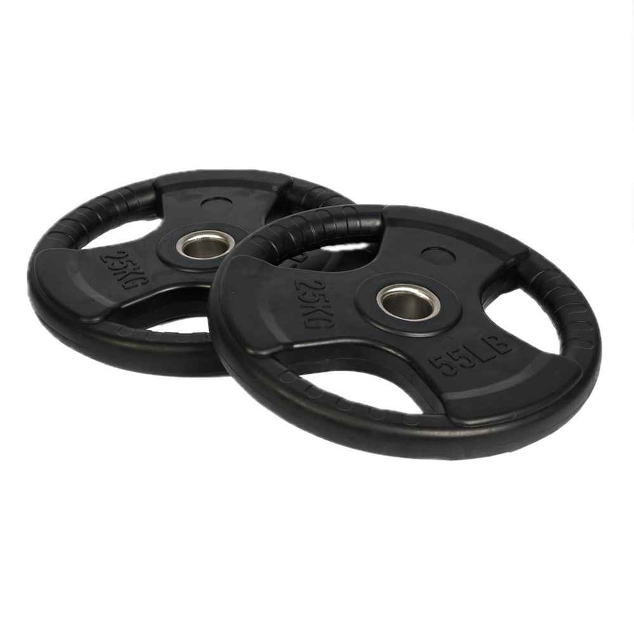 PAR DE DISCOS OLÍMPICOS DE CAUCHO TRI AGARRE 25 KG - 1