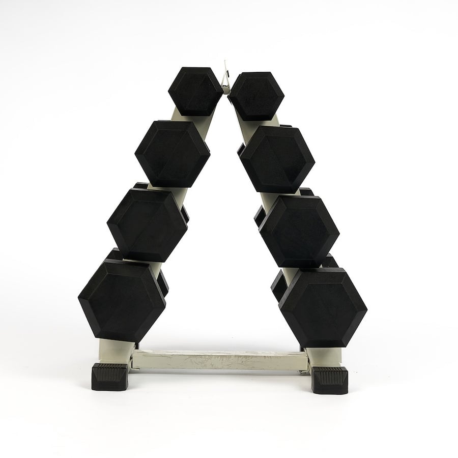 SET DE MANCUERNAS HEXAGONALES DE 70KG + RACK DE ACERO - 2