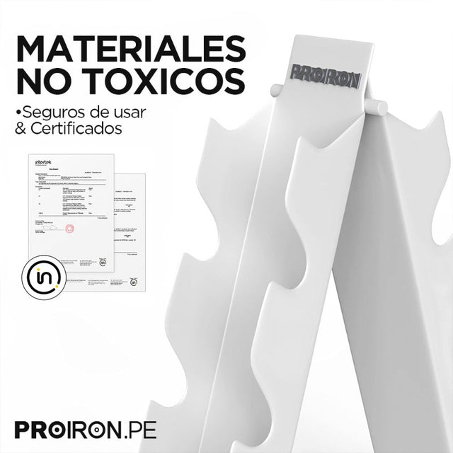 SET DE MANCUERNAS HEXAGONALES DE 70KG + RACK DE ACERO - 6