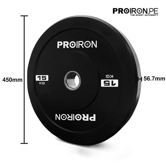 PAR DE DISCOS OLÍMPICOS DE CAUCHO - BUMPER PLATES 15KG - 1