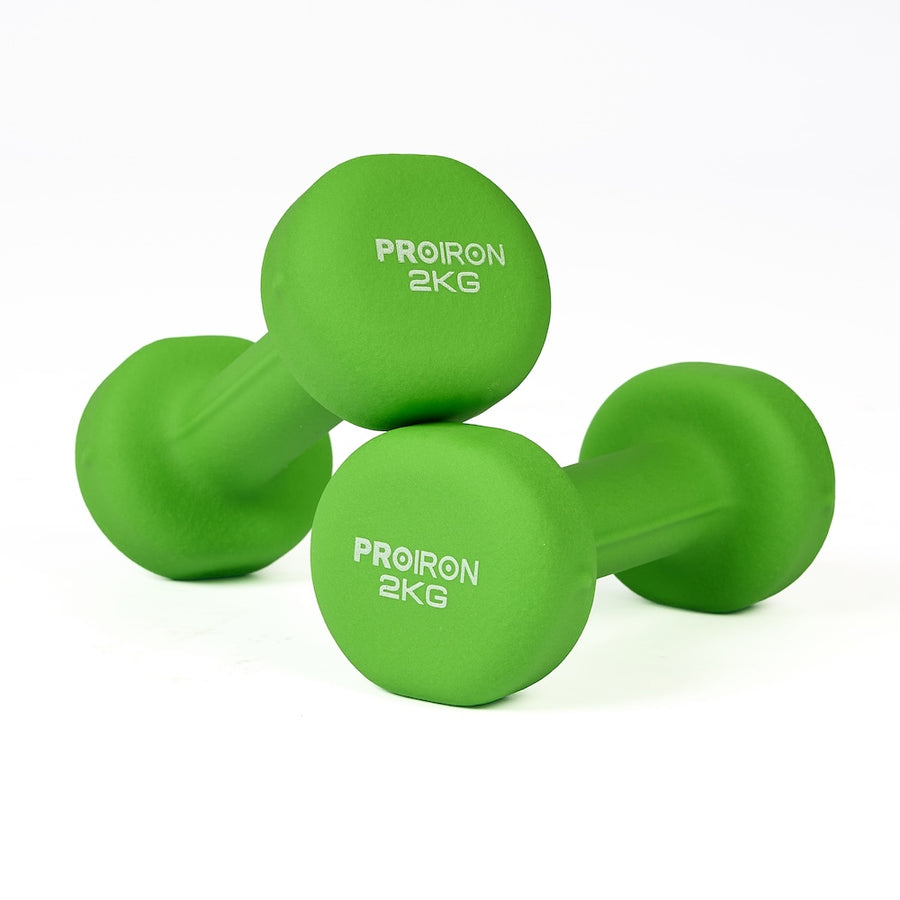 PAR DE MANCUERNAS DE NEOPRENO 2KG VERDE - 1