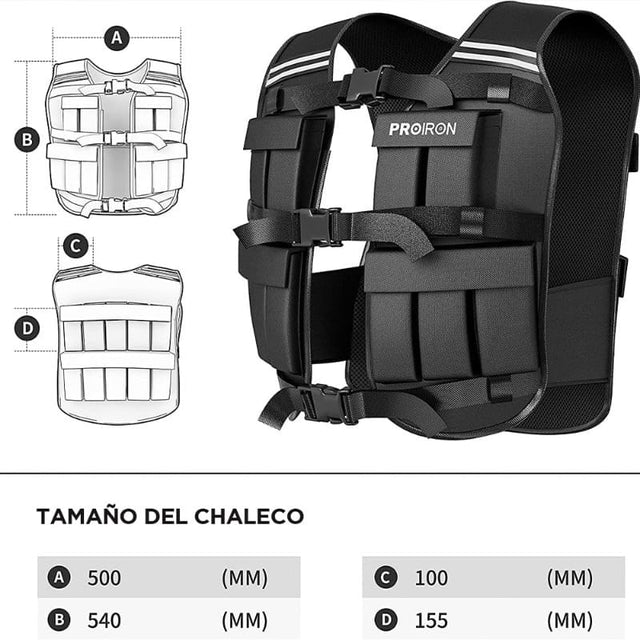 CHALECO CON PESO AJUSTABLE 10 KG - 4