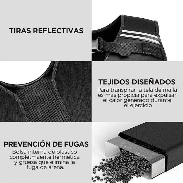 CHALECO CON PESO AJUSTABLE 10 KG - 6
