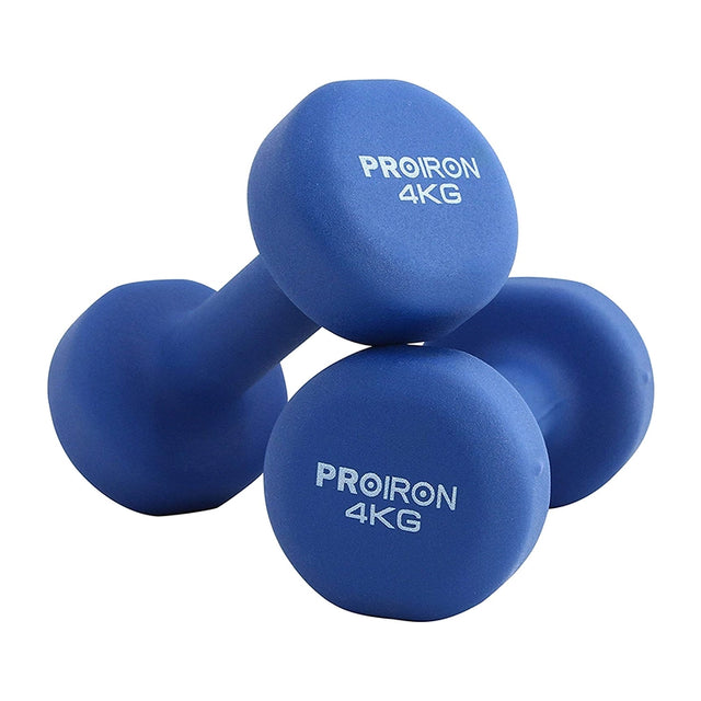 PAR DE MANCUERNAS DE NEOPRENO 4KG AZUL - 1