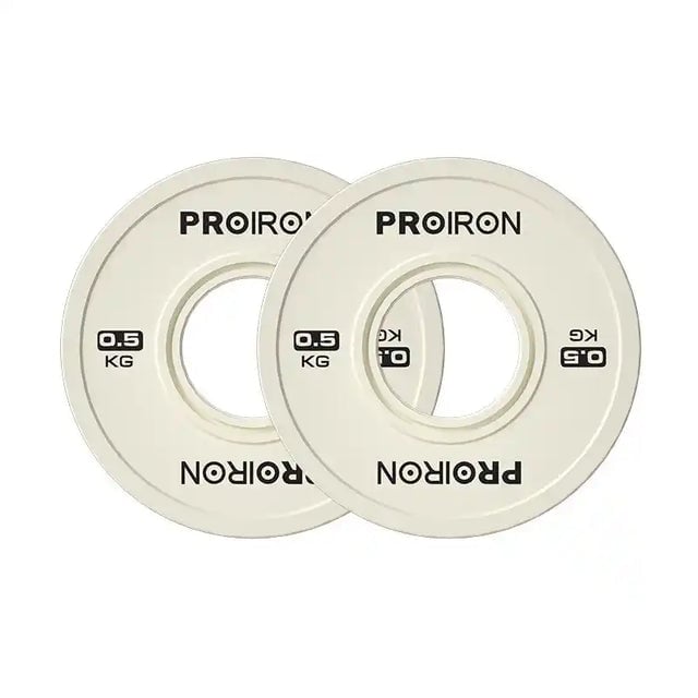 PAR DE DISCOS OLÍMPICOS FRACCIONALES 0.5 KG BLANCO - 1