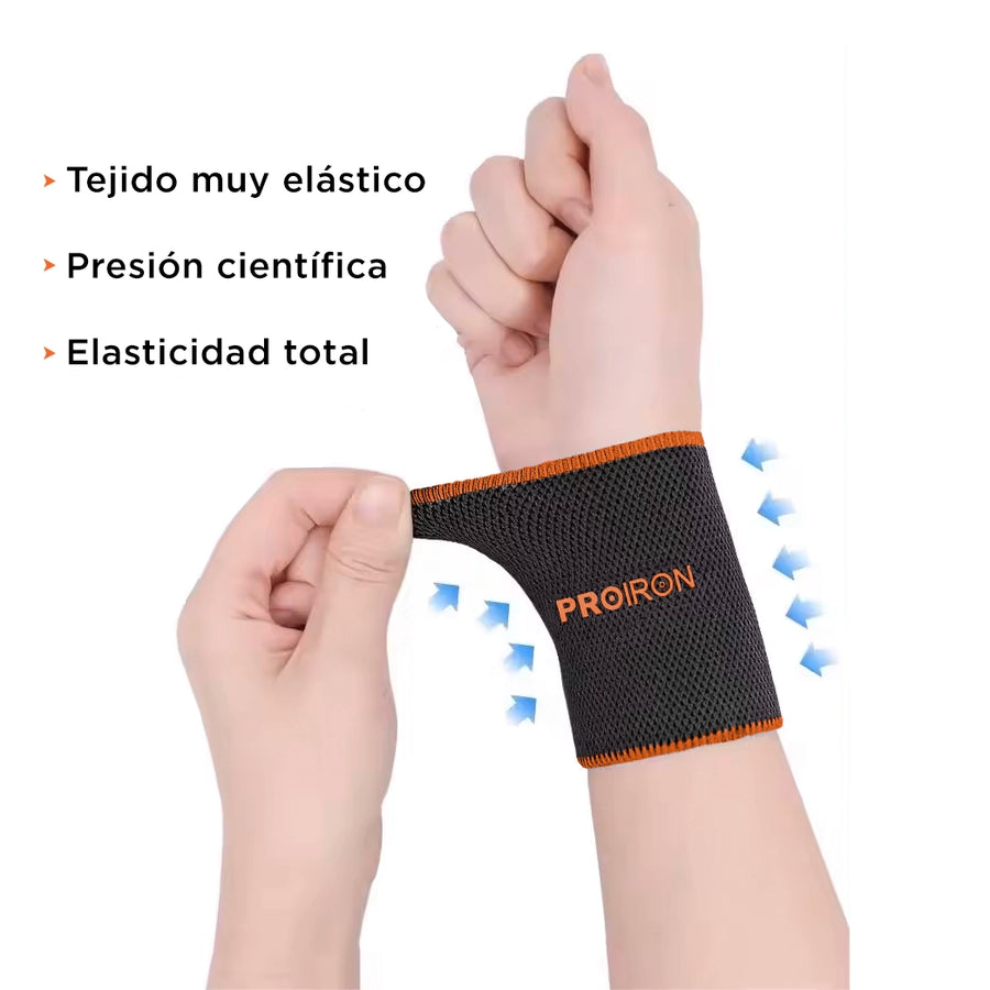 MUÑEQUERA DEPORTIVA DE FIBRA REFRESCANTE GRIS Y NARANJA PAR - 3