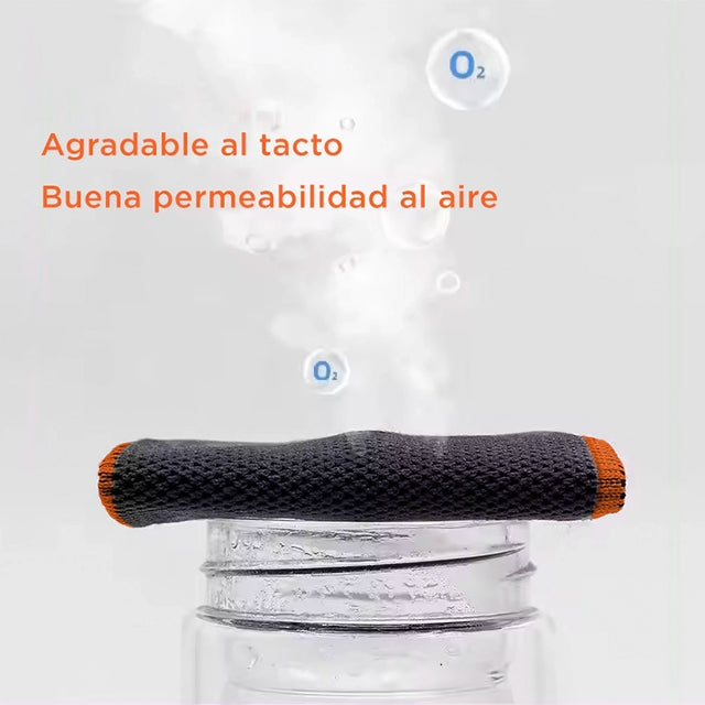 MUÑEQUERA DEPORTIVA DE FIBRA REFRESCANTE GRIS Y NARANJA PAR - 4