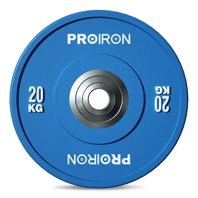 PAR DE DISCOS OLÍMPICOS CALIBRADOS DE CAUCHO 20KG AZUL - 1