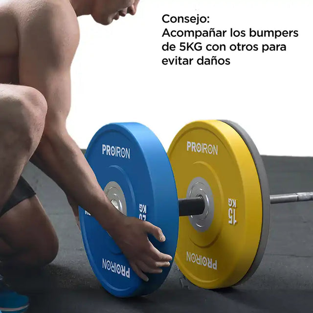 PAR DE DISCOS OLÍMPICOS CALIBRADOS DE CAUCHO 20KG AZUL - 4