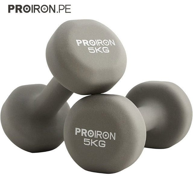 PAR DE MANCUERNAS DE NEOPRENO 5KG GRIS - 1