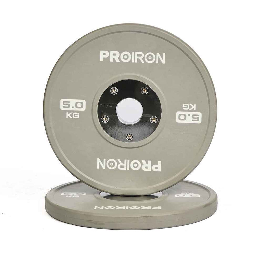 PAR DE DISCOS OLÍMPICOS FRACCIONALES 5KG GRIS - 1