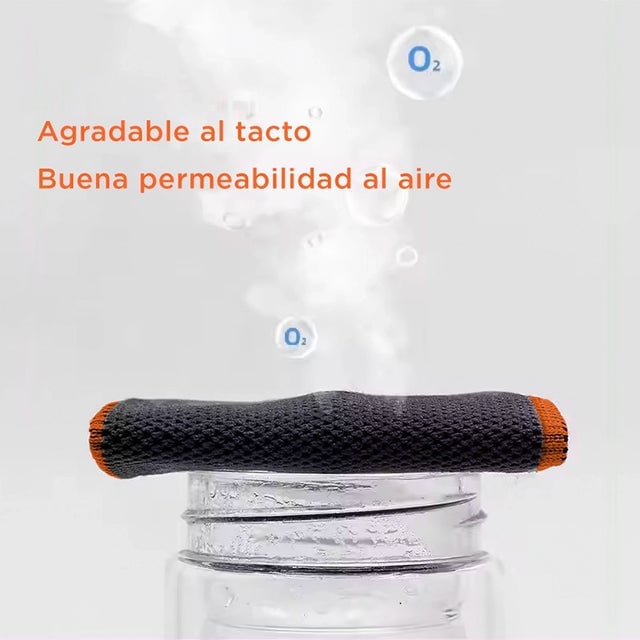 MUÑEQUERA DEPORTIVA DE FIBRA REFRESCANTE GRIS CON NARANJA - 4