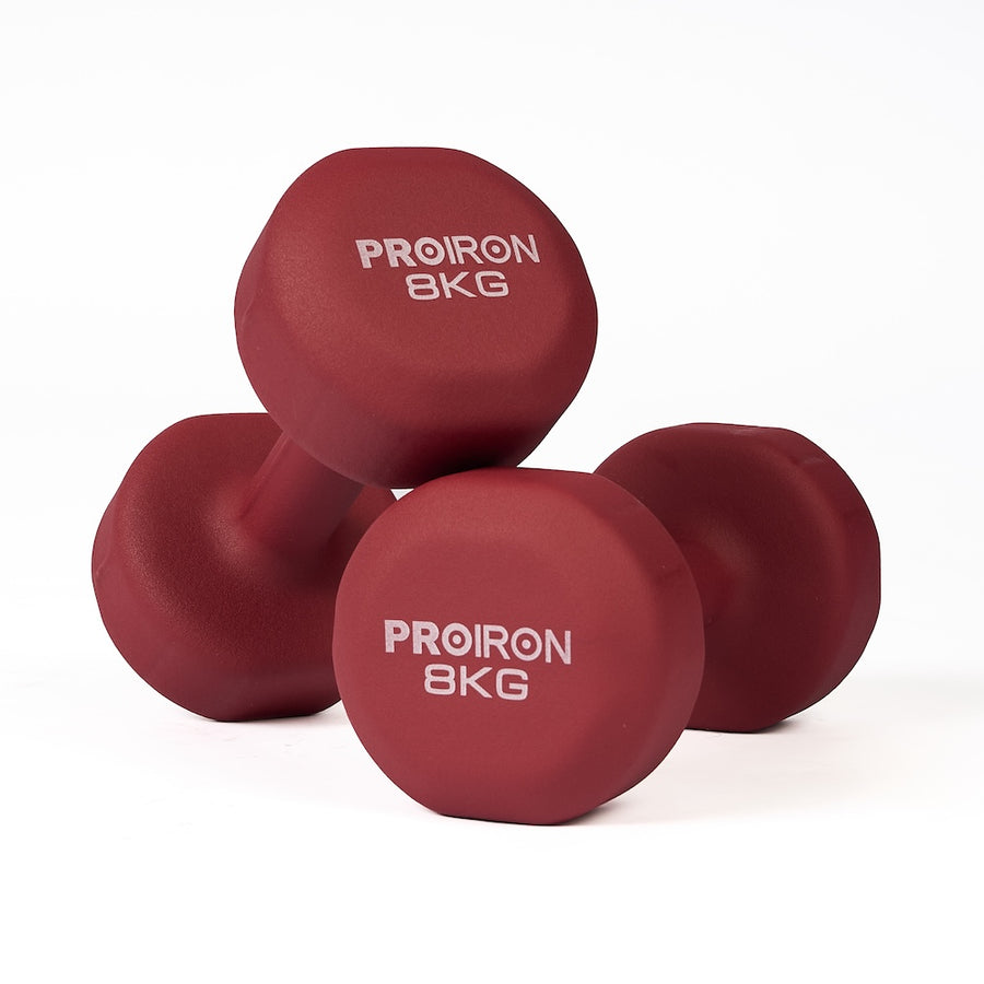 PAR DE MANCUERNAS DE NEOPRENO 8KG VINOTINTO - 1