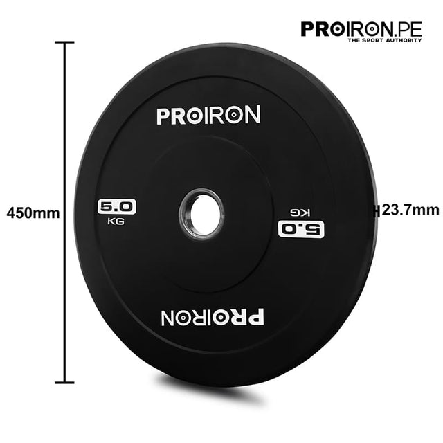 PAR DE DISCOS OLÍMPICOS DE CAUCHO - BUMPER PLATES 5KG - 1