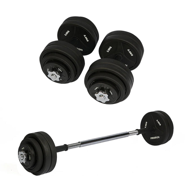 JUEGO DE MANCUERNAS DE CAUCHO AJUSTABLE 20 KG - 1